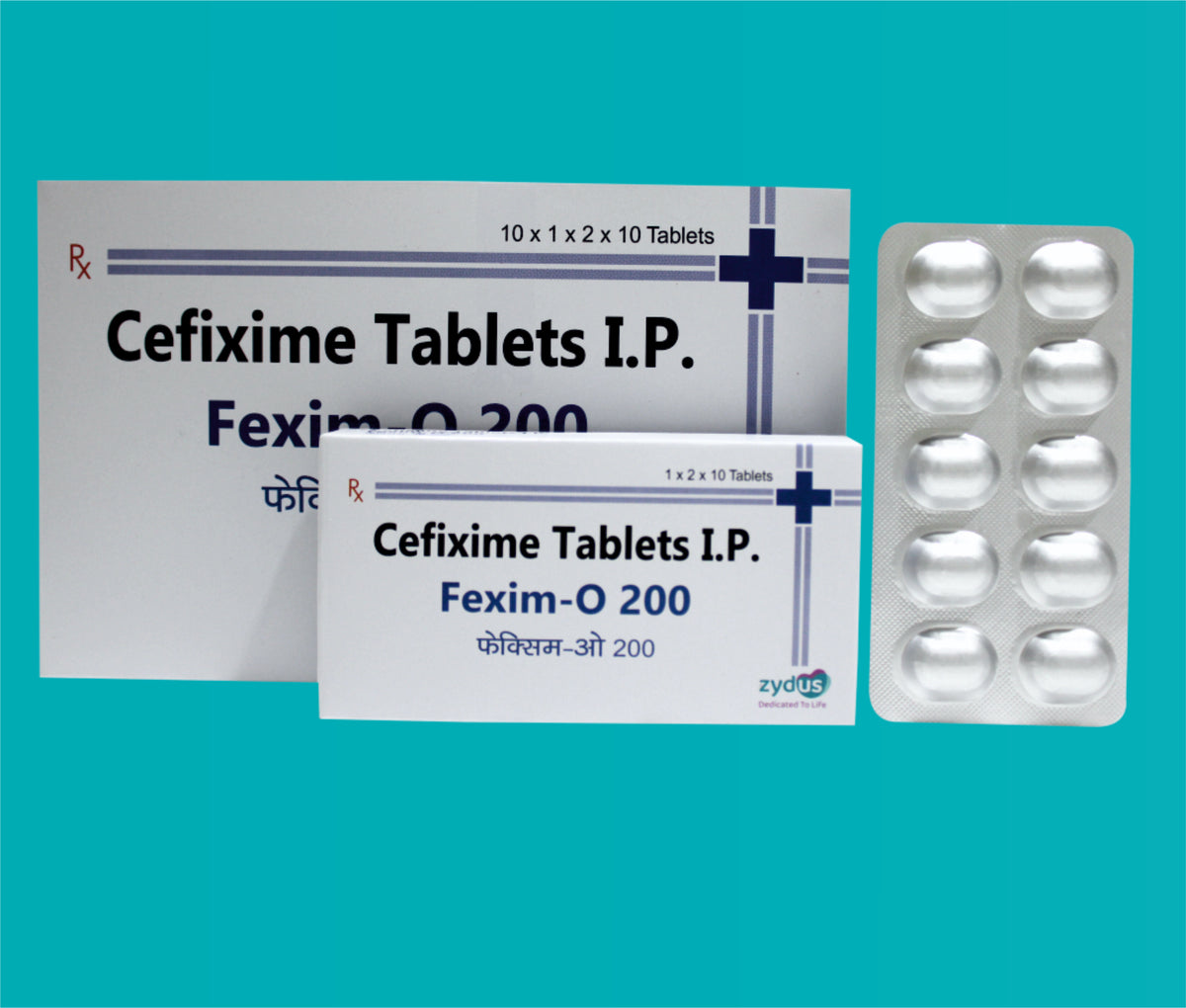 Fexim O 200mg Tablet with mono (10X1X2X10)Cefixime 200 Mg by Zydus