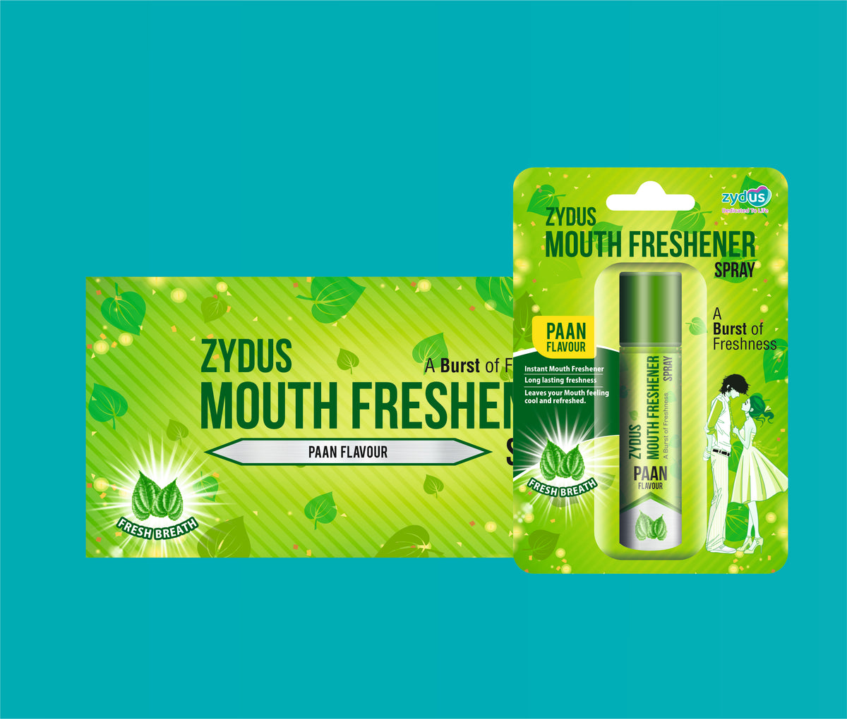 ZYDUS MOUTH FRESHNER PAN 15GM (15GM)Pudina + Aloe Vera + Peppermint Oil + Clove Oil + Cardamom Oil by Zydus