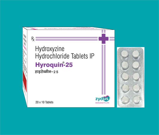 Hyroquin 25 mg tab   (20x10)Hydroxyzine 25 Mg by Zydus