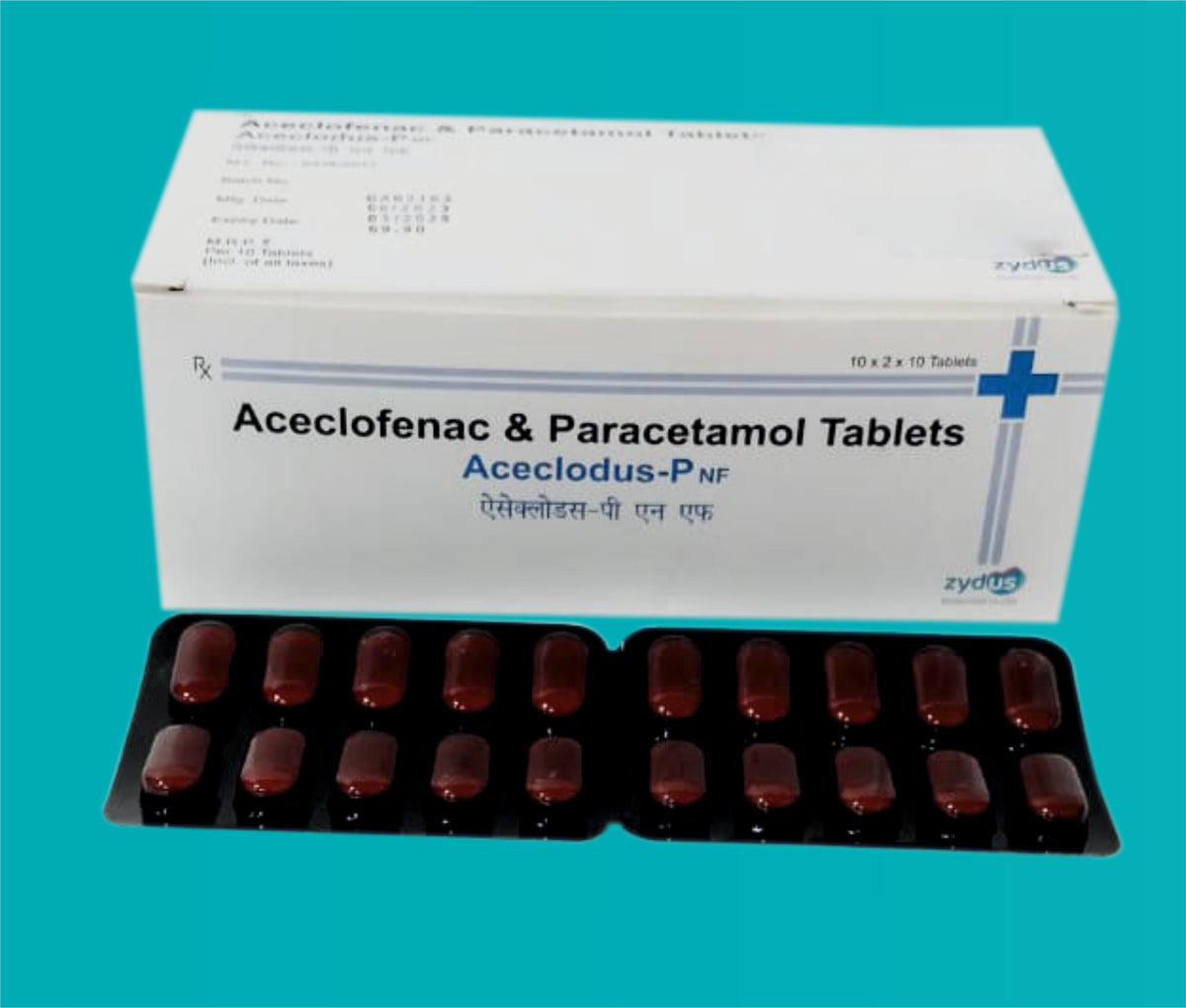 Aceclodus P NF  Tab  (20X10)Aceclofenac 100 Mg + Paracetamol 325 Mg by Zydus