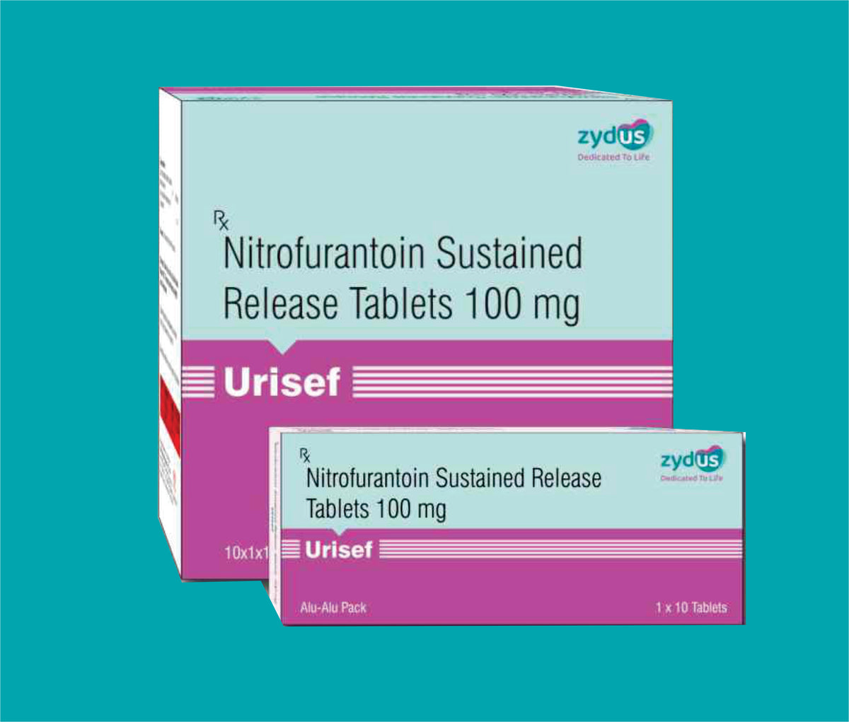 Urisef Tablet 100MG (10x1x10)Nitrofurantoin 100 Mg by Zydus