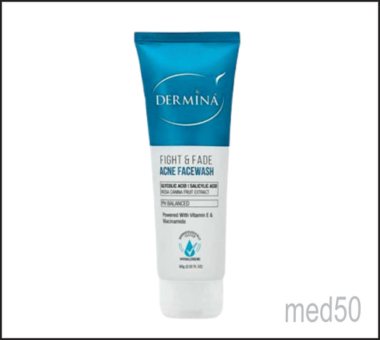 Dermina Anti Acne Gel Facewash (Glycolic Acid + Salicylic Acid + Rosa Canina Fruit extract with  Vitamin E and Niacinamide)