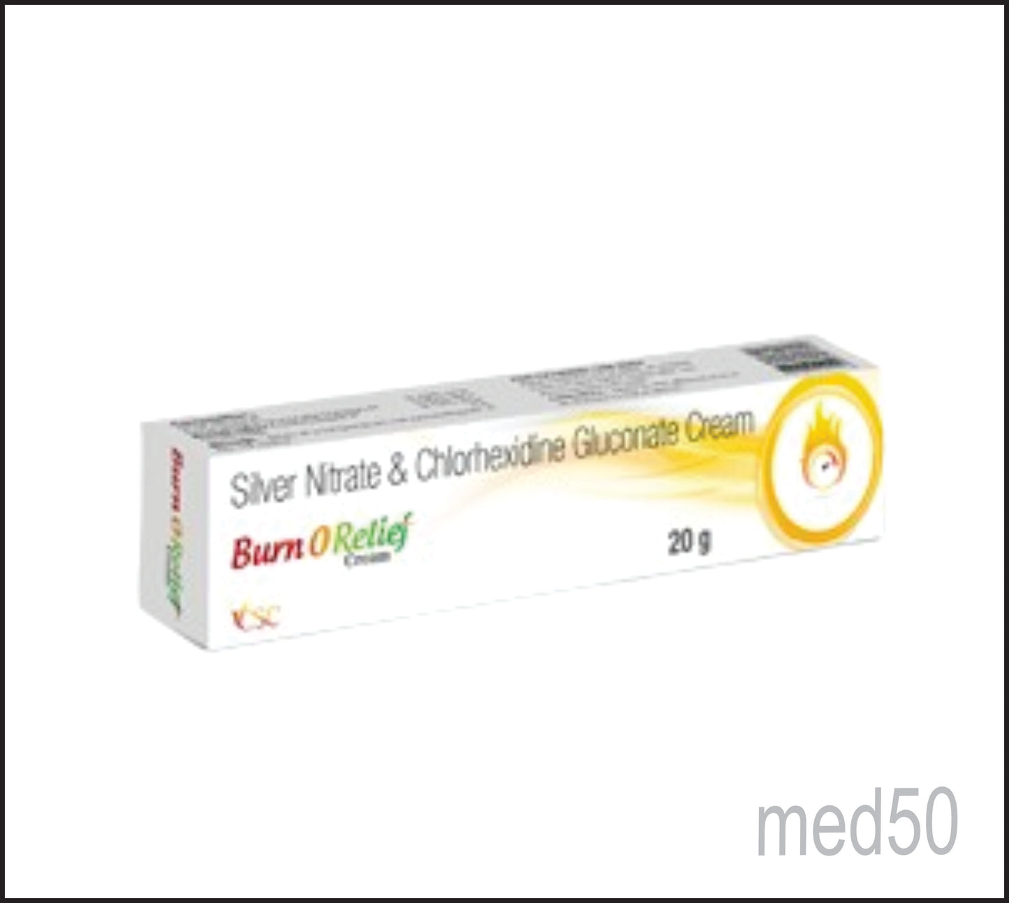 Burn O Relief (Silver Nitrate 0.20% w/w+ Chlorhexidine Gluconate 0.20% w/w Cream)
