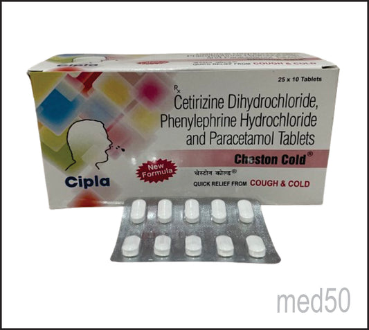 CHESTON COLD TAB (Cetirizine 5 mg + Phenylephrine 10 mg + Paracetamol 325 mg)