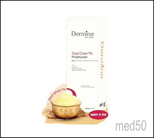 Dermina Desi Ghee 1% Moisturizer (Rose Oil, Liquorice Extract & Natural Peptides 0.2%)