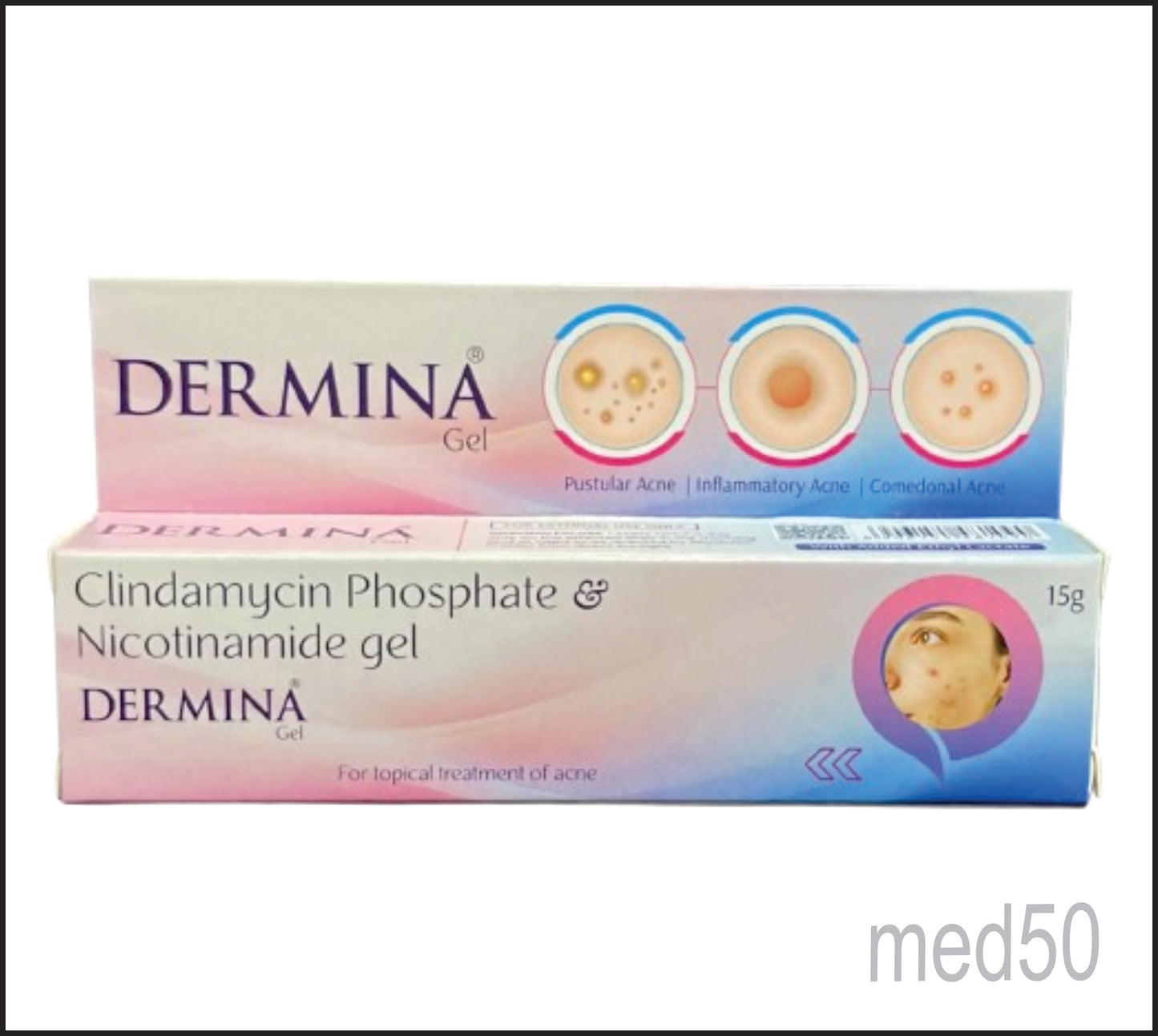 Dermina Gel (Clindamycin 1% w/w + Nicontinamide 4% w/w)
