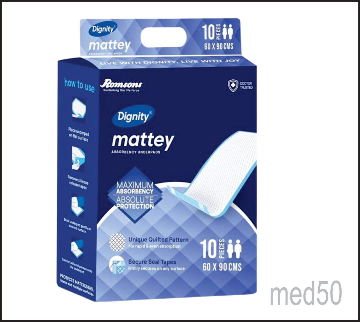 Dignity Mattey Pro Underpads 10s (60*90) (Underpad)