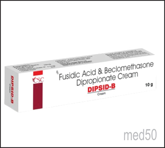 Dipsid-B Cream (Fusidic Acid 2.00% w/w & Beclomethasone Dipropionate 0.025% w/w)