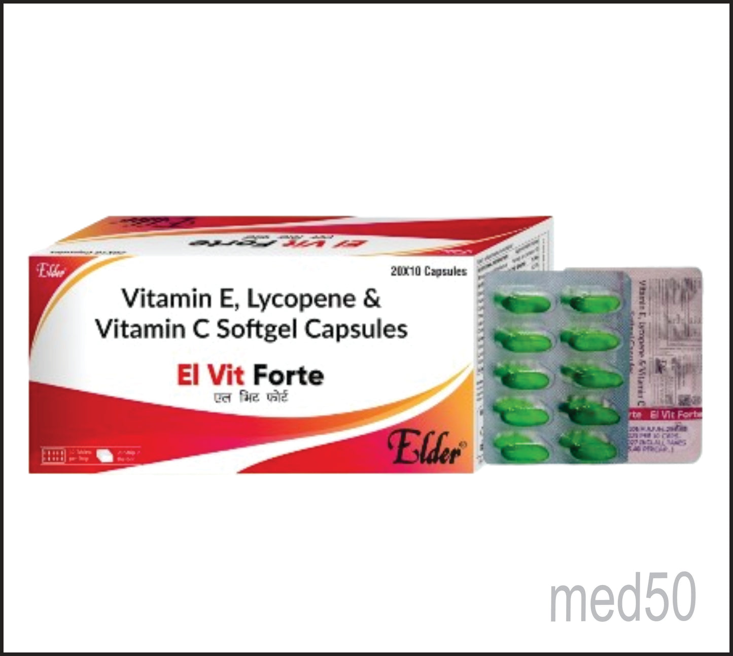 EL VIT FORTE CAP (Vitamin E 400, Lycopene 5000mcg,Vitamin C 35mg)