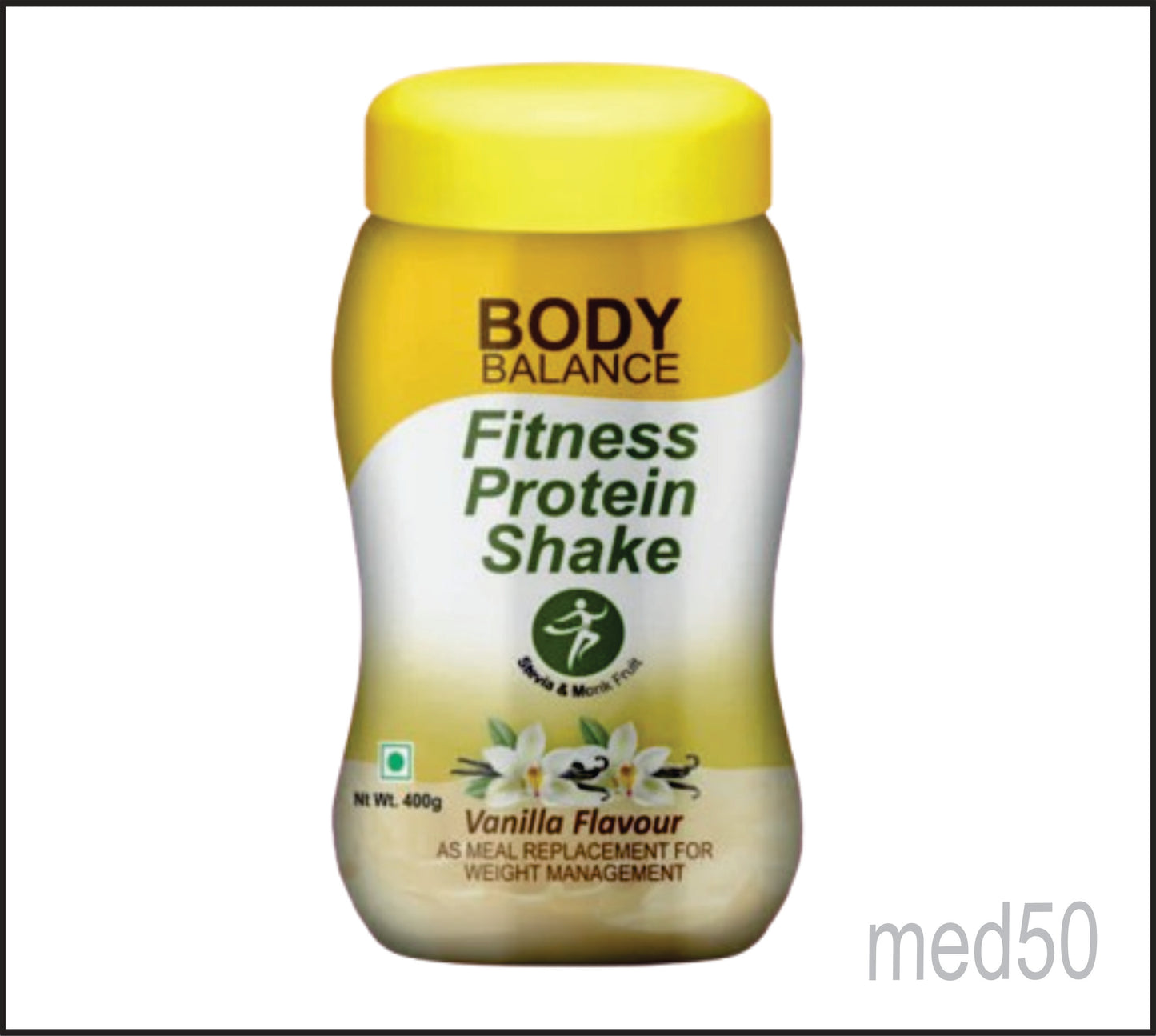 FITNESS PROTEIN SHAKE (VANILA) 400 g (Meal Replacement Formula-Soy Protein Isolate, Inulin (Fiber), BCAAs, Lactic Acid Bacillus, Garcinia Cambogia, Green Tea Extract, Vitamins and Minerals)