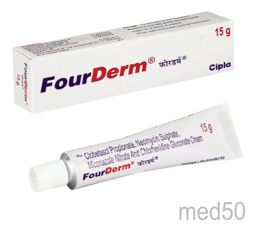 Fourderm Cream (Clobetasol (0.05% w/w)+Chlorhexidine Gluconate (0.20% w/w)+ Miconazole (2% w/w) + Neomycin (0.5% w/w)