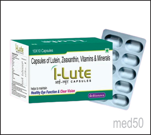 I-LUTE CAPS (Lutein 30mg, Zeaxanthin-6mcg, Vitamin C-40mg, Vitamin E-10 IU, Zinc-10mg, Copper-750mcg, Manganese-5mg and Selenium-100mcg)