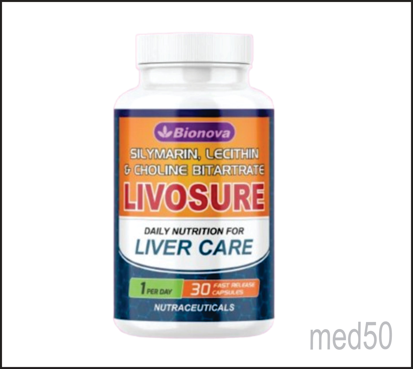 LIVOSURE CAPS (Silymarin-140mg, Lecithin-225mg & Choline Bitartrate- 50mg)