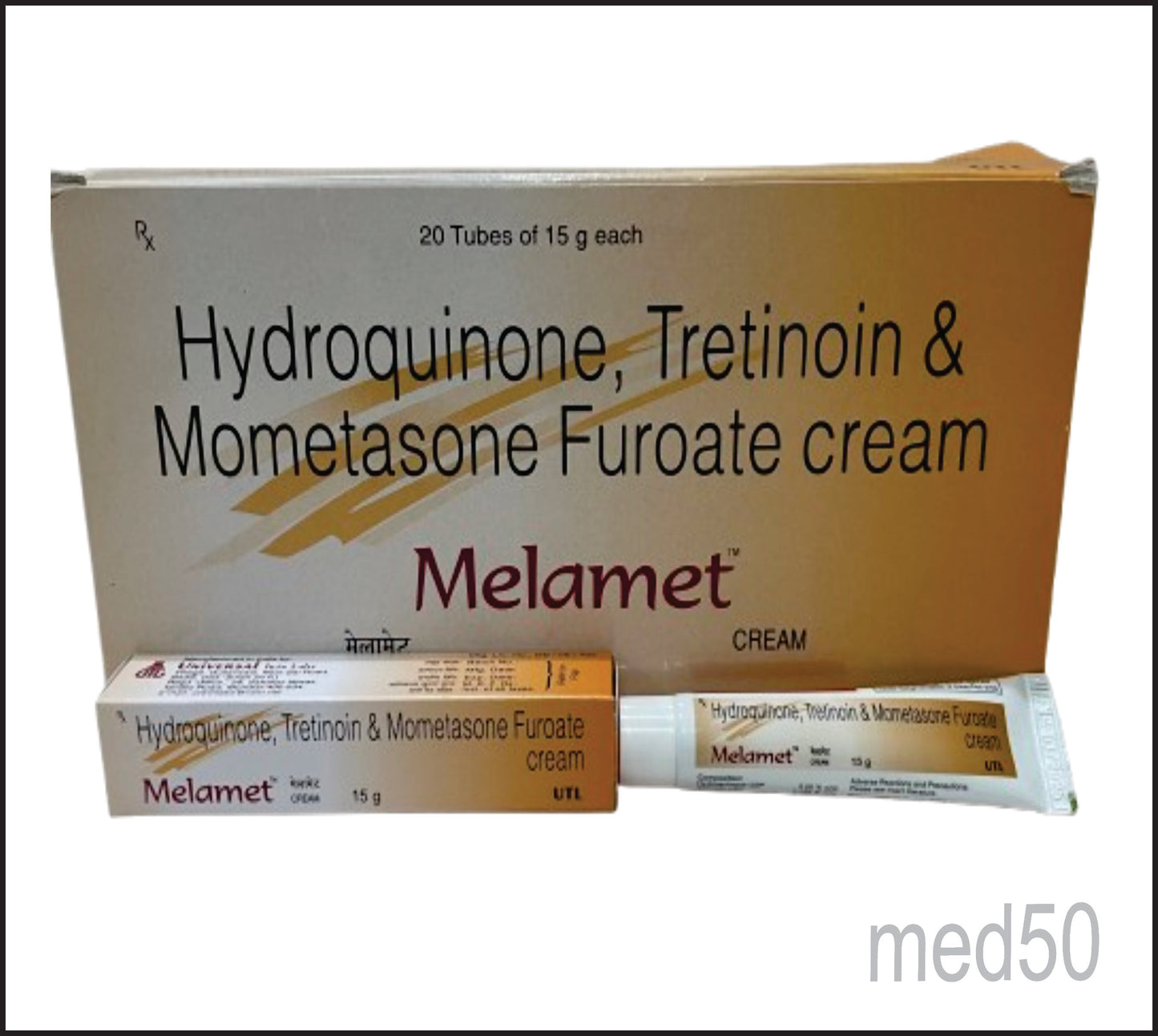 Melamet Cream (Hydroquinone 2.0 %+Mometasone 0.1 % +Tretinoin 0.025 %)