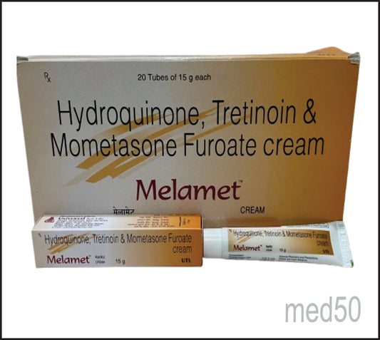 Melamet Cream (Hydroquinone 2.0 %+Mometasone 0.1 % +Tretinoin 0.025 %)