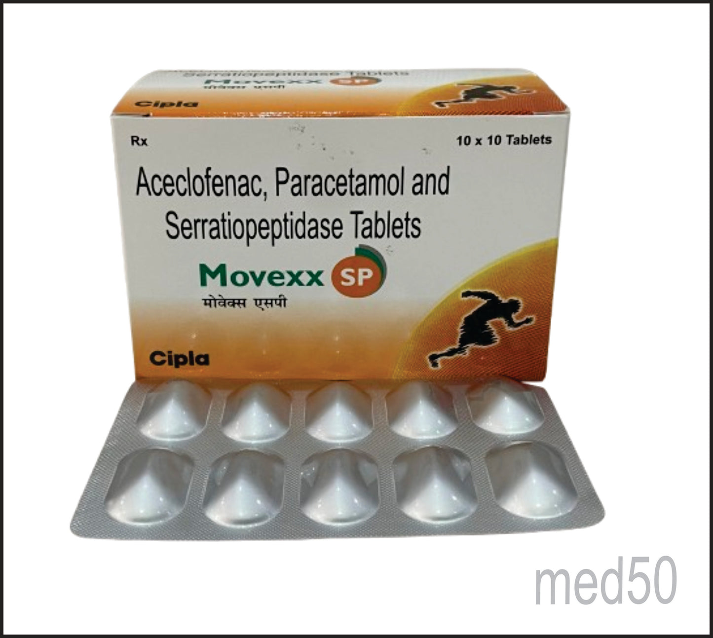 Movexx SP Tablet (Aceclofenac100 Mg+Serratiopeptidase 15 Mg+Paracetamol 325 Mg)