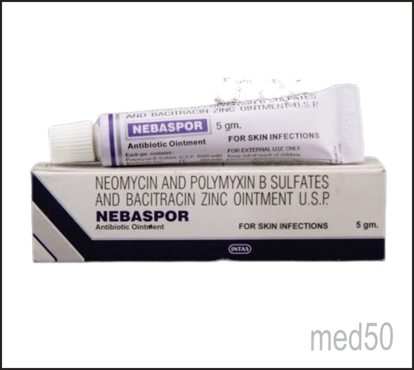Nebaspor Ointment (Polymyxin B Sulfate 5000 units + Bacitracin Zinc 400 units + Neomycin Sulfate 3400 units)
