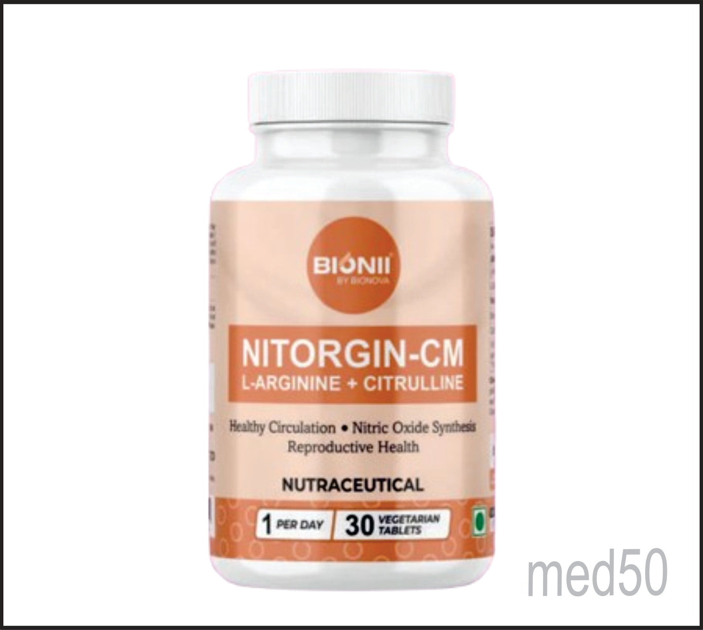 NITORGIN-CM TABS (L-Arginine Hcl-1000 mg, L-Citrulline Malate-300 mg)