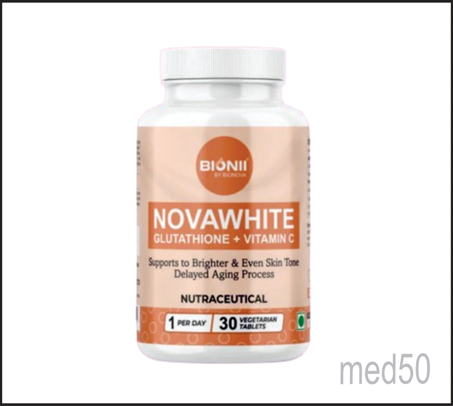 NOVAWHITE TABS (L-Glutathine (Reduced)-500 mg, Vitamin C-500 mg)