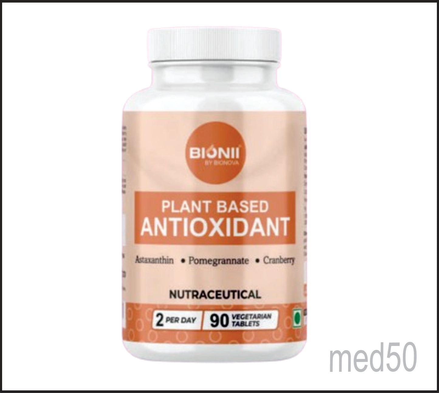 PLANT-BASED ANTIOXIDANT TABS (Astaxanthin-6 mg, Pomegranate Extract-100 mg, Cranberry Extract-50 mg)