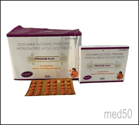 Pregvom Plus Nf (Doxylamine 10 mg + Pyridoxine 10 mg + Folic Acid 2.5 mg)