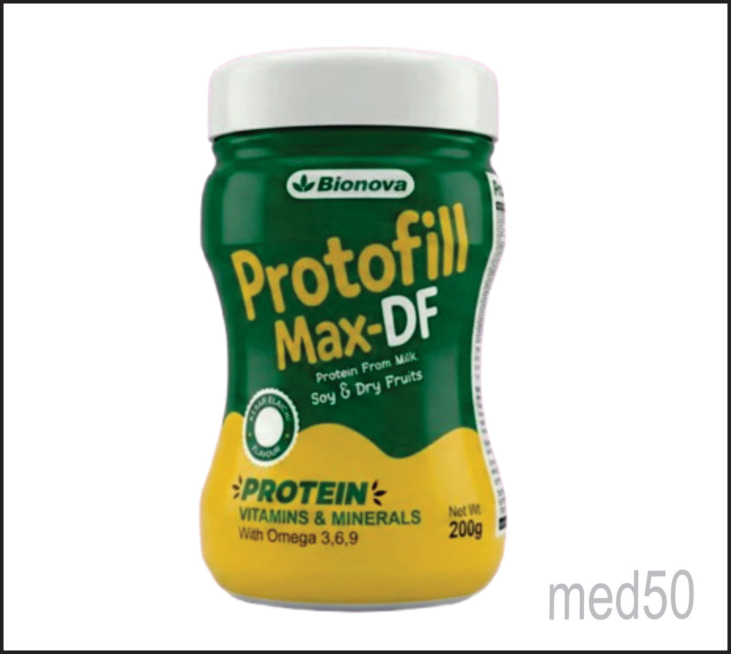 PROTOFILL MAX DF (KESAR ELACHI) 200 g (Protein, Vitamins & Minerals with Omega 3, 6, 9) by Bionova