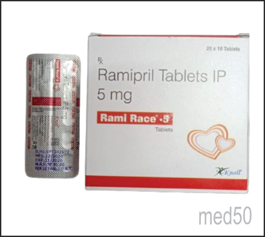 Rami Race 5mg Tablet (Ramipril 5.0 Mg)