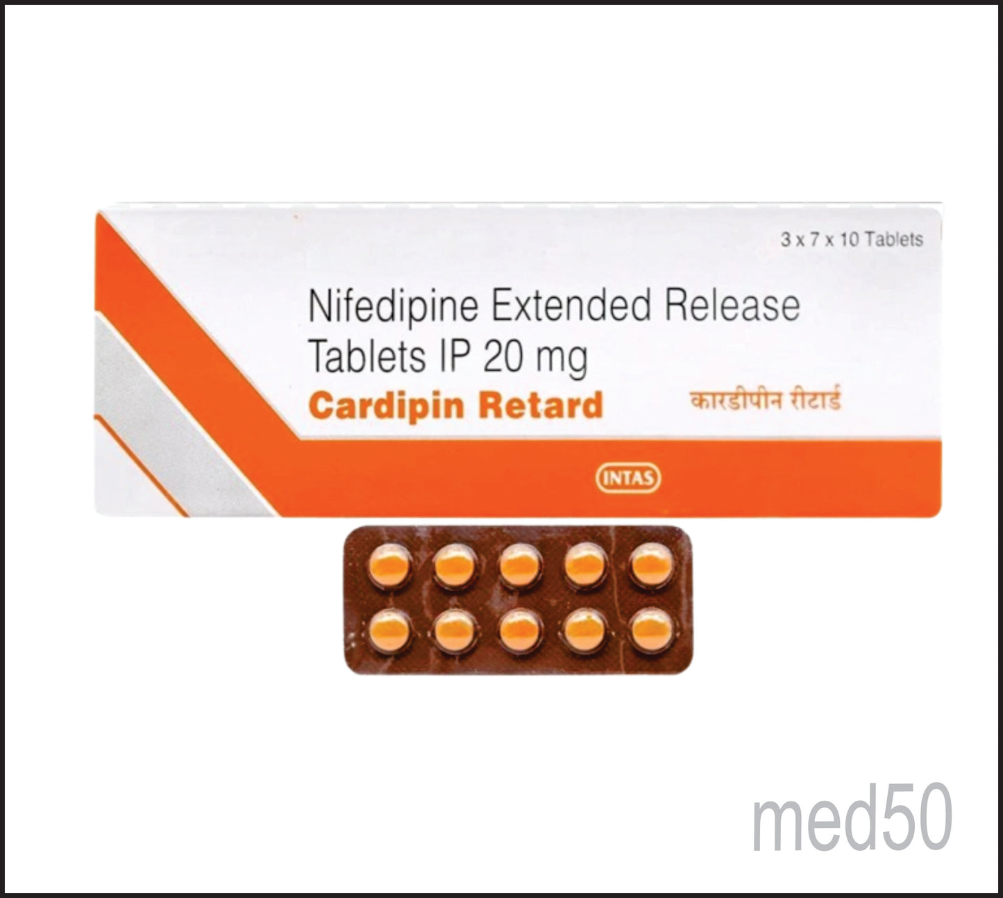 Cardipin Retard Tab (Nifedipine 20 mg)
