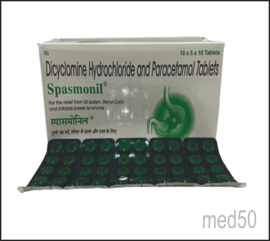 Spasmonil Tablet (Dicyclomine 20 Mg+Paracetamol 325 Mg)