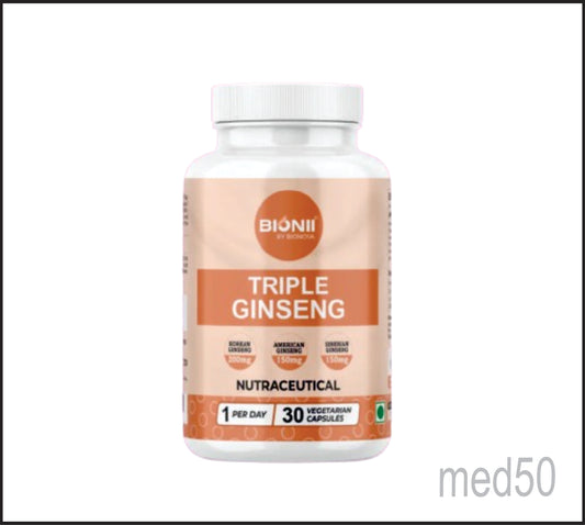 TRIPLE GINSENG CAPS (Korean Ginseng-200 mg, American Ginseng-150 mg, Siberian Ginseng-150 mg)